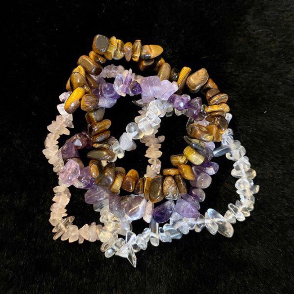 Crystal bracelets with stretch elastic, and approximately 7.25” in diameter